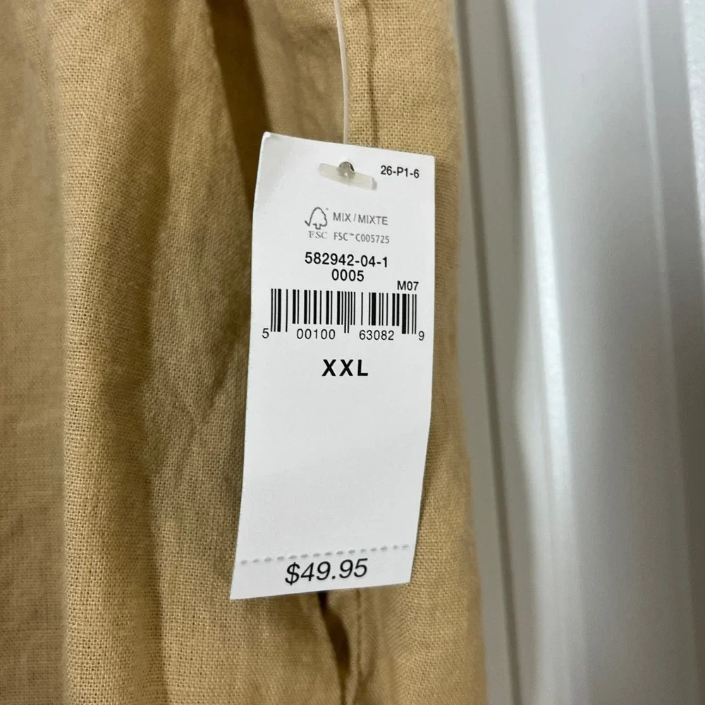 Gap‎ Linen Blend Shorts Beige Pull On Elastic Waist Casual Size XXL NWT